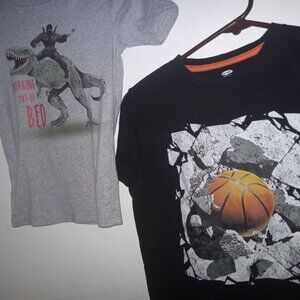 Set Of Two Old Navy Basketball And Carter's Boys Dinosaurs T-shirts